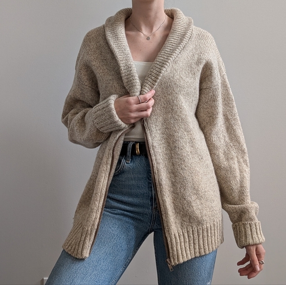 Vintage Wool Blend Zip Up Sweater - Picture 5 of 9